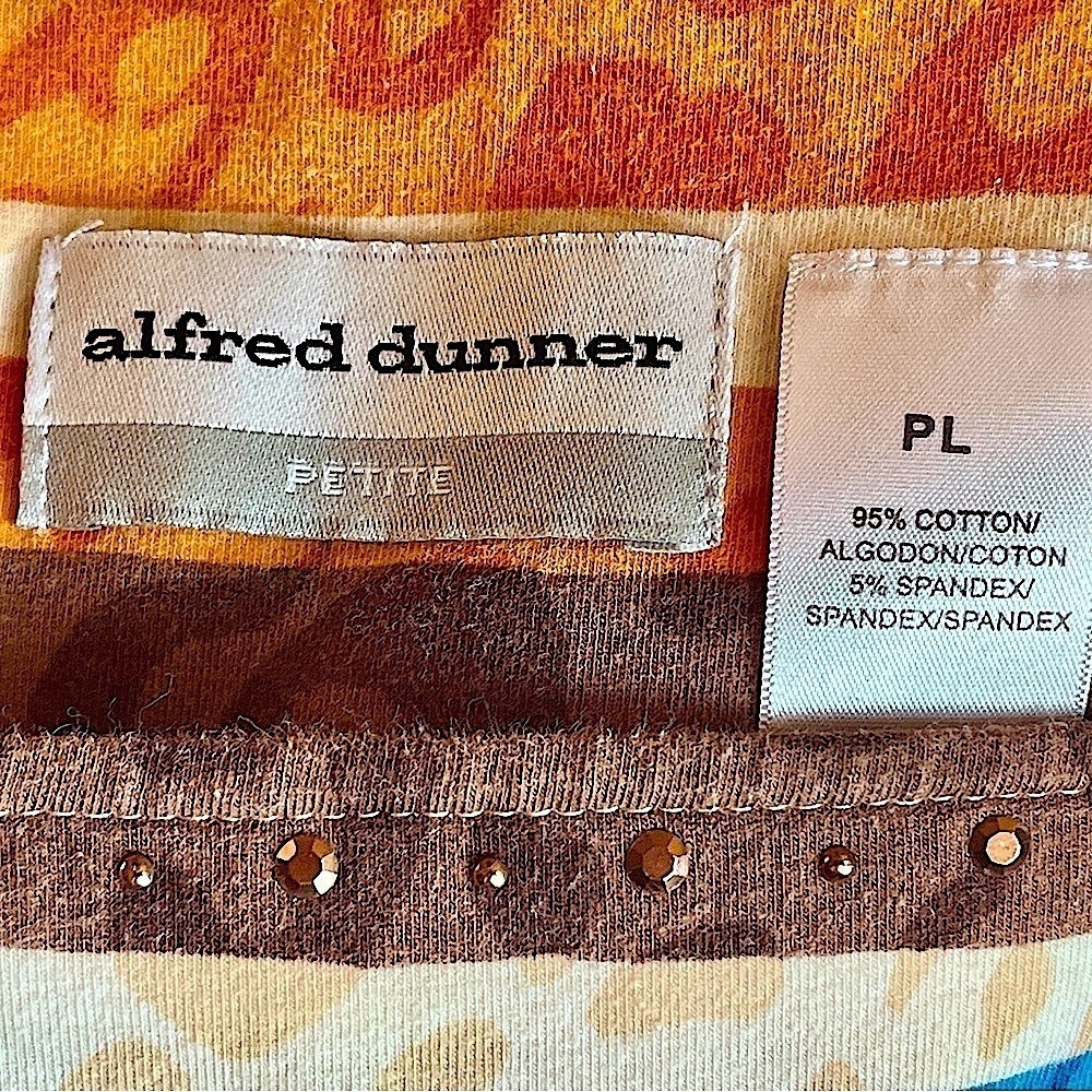 Alfred Dunner Petite Three Quarter Sleeve Square Neck Top - Picture 5 of 8
